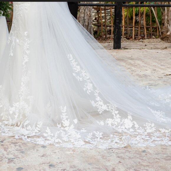 Sophia Tolli Strapless Bridal Gown with Floral Lace - Malibu - Picture 6 of 13